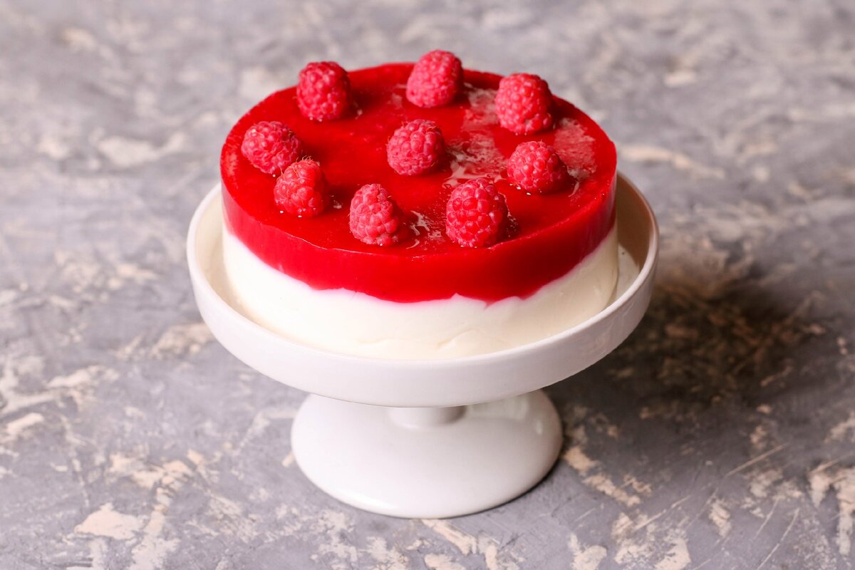 Малиново-творожный торт на агар