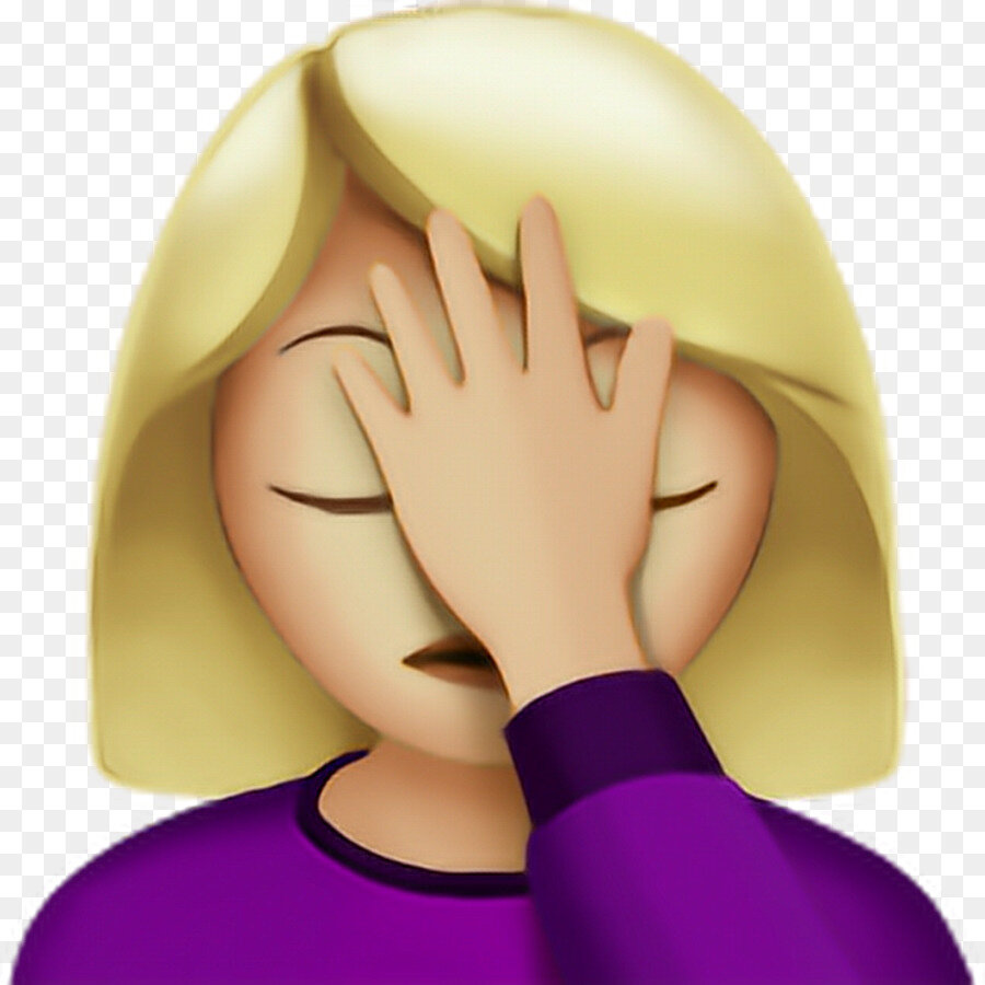 эмодзи рукалицо facepalm, обозначающий неудачу и стыд за неё