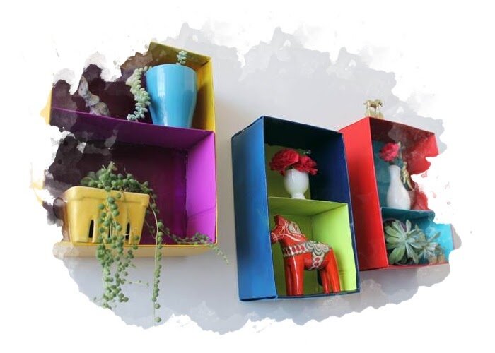 Делаем из коробок полочки