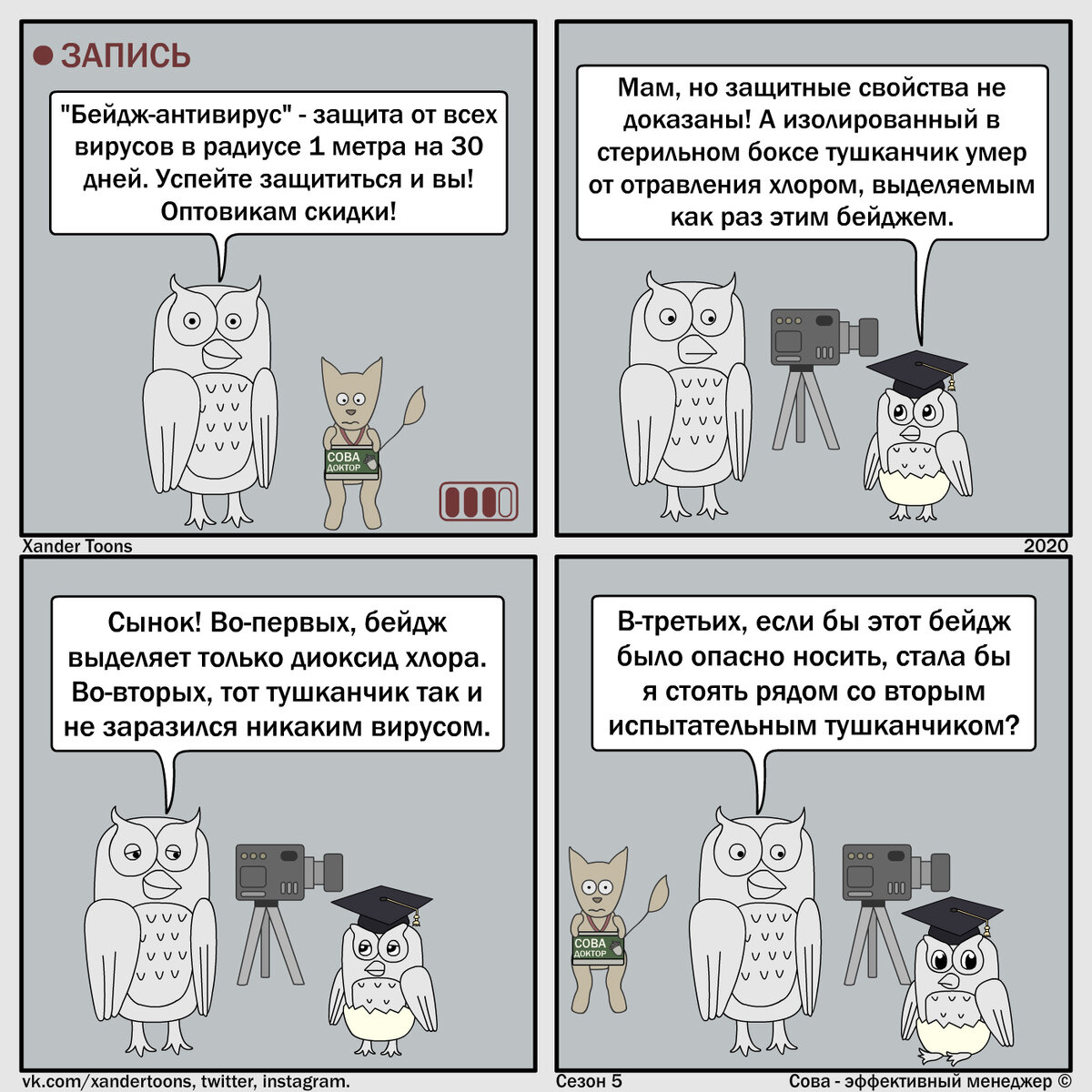 Сова - эффективный менеджер. Сезон 5, №5. "Эффективность оберегов против вирусов"