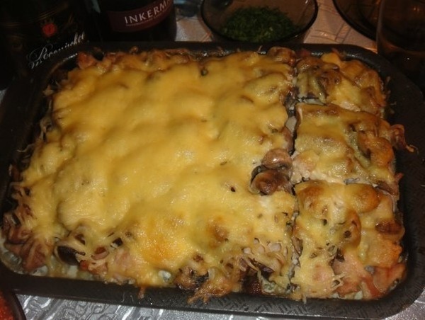 Жюльен с курицей и грибами