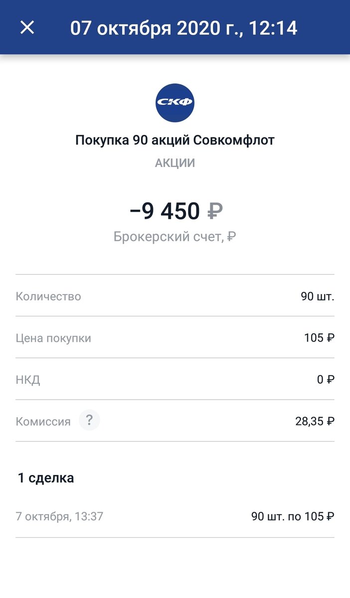 Покупка акций Совкомфлот