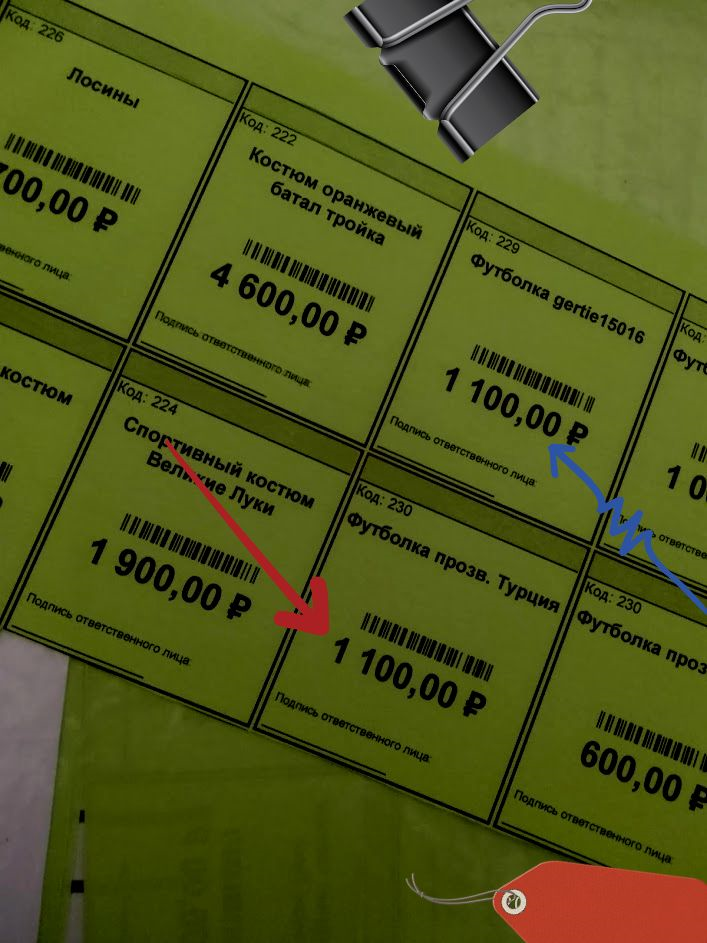 ценников у меня сохранилось очень много, но вот разрезать и повесить каждый на своё место, руки у меня так и не дошли...