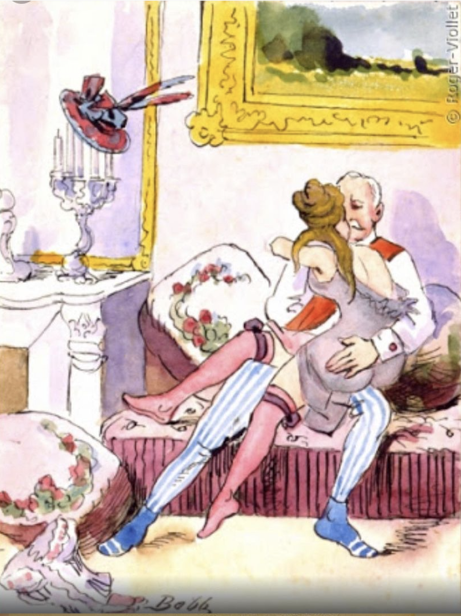 Президент Фор принимает любовницу в Елисейском дворце, карикатура 