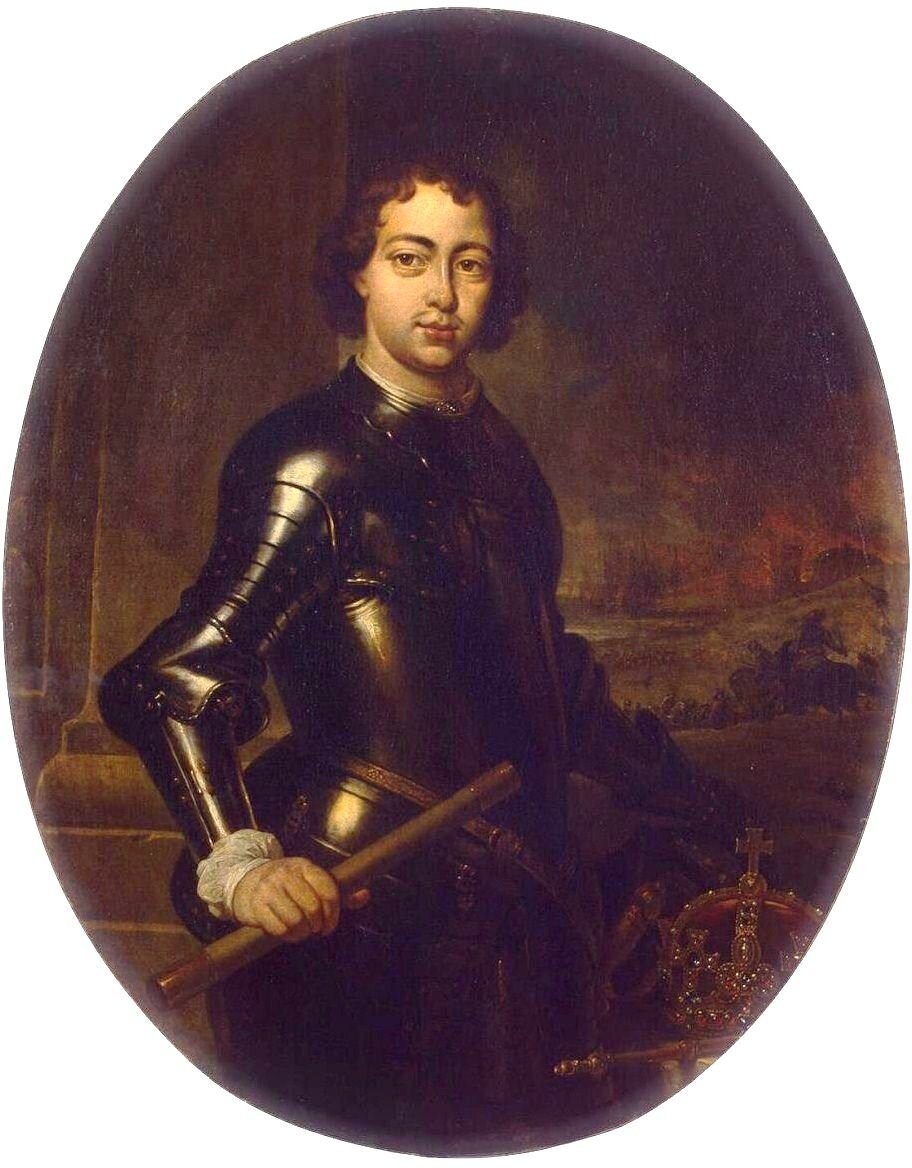 Пётр I в Голландии во время Великого посольства. Веникс Ян, портрет с натуры. Амстердам. Петру не более 20-ти лет.