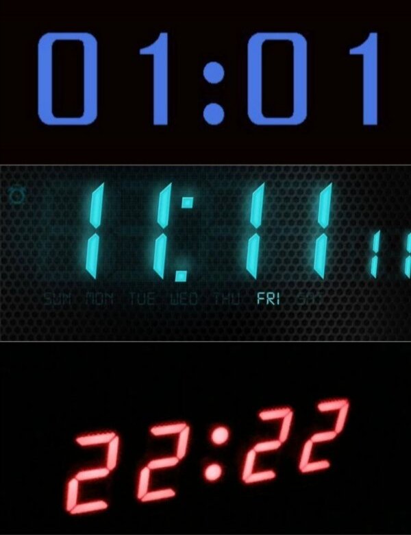 Часы показывают одинаковые цифры