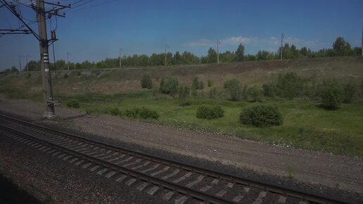 Электропоезд ЭД9М-0030. Покатушки от Присягино до моста через Обь.