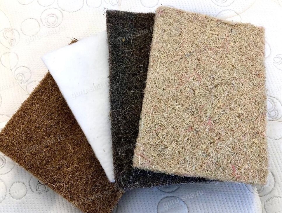 Кокосовая койра, холлофайбер, конский волос, сизаль