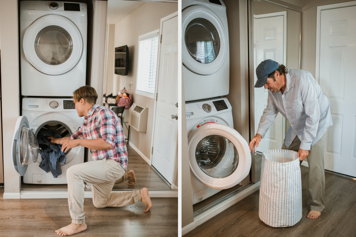 Пример расположения стиральной и сушильной машины в прачечной