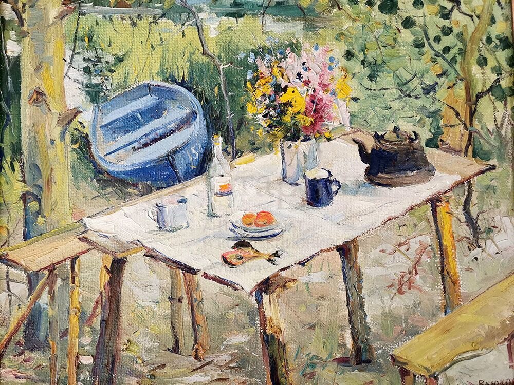 Картина «Деревенский натюрморт», художник Вьюков И. И., фанера, масло, СССР, 1970-е. Фото с нашего сайта dvaveka.ru 