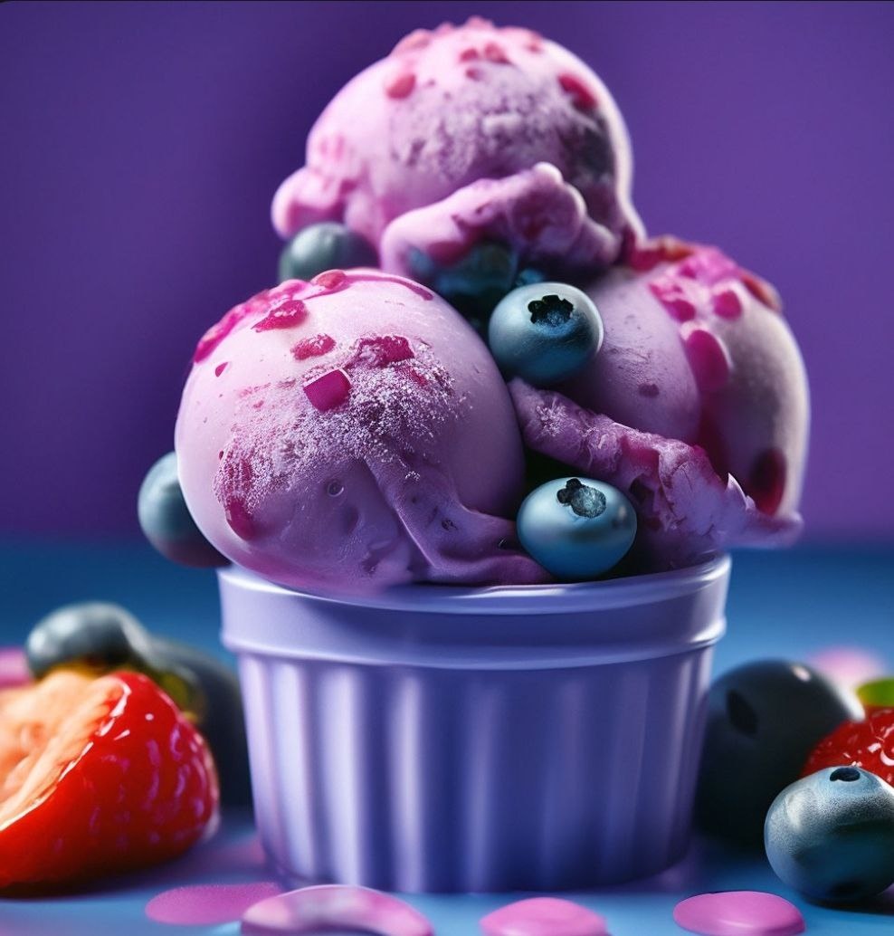 Черничное мороженное