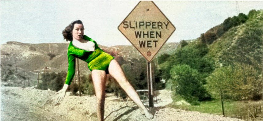 "Скользко когда  влажно" фото Дэвида Саттона 1957 г.