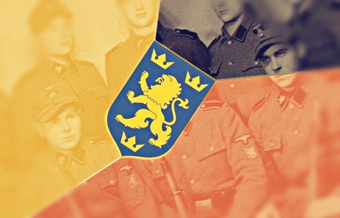 Иллюстрация 1. В центре изображена эмблема 14-ой ваффен-гренадерской дивизии СС «Галиция», которая носилась на шевронах на левом рукаве униформы.