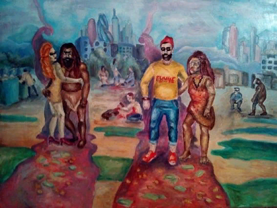 Общество потребления. Картина художницы Виктории Балакиной. 2019 г. Холст, масло.