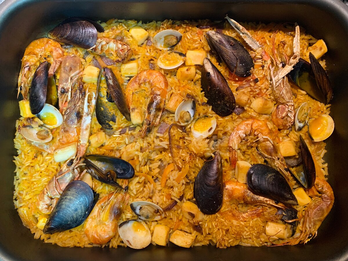 Рецепт паэлья с морепродуктами пошагово с фото
