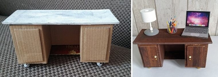 Как сделать школьную мебель для кукол из картона