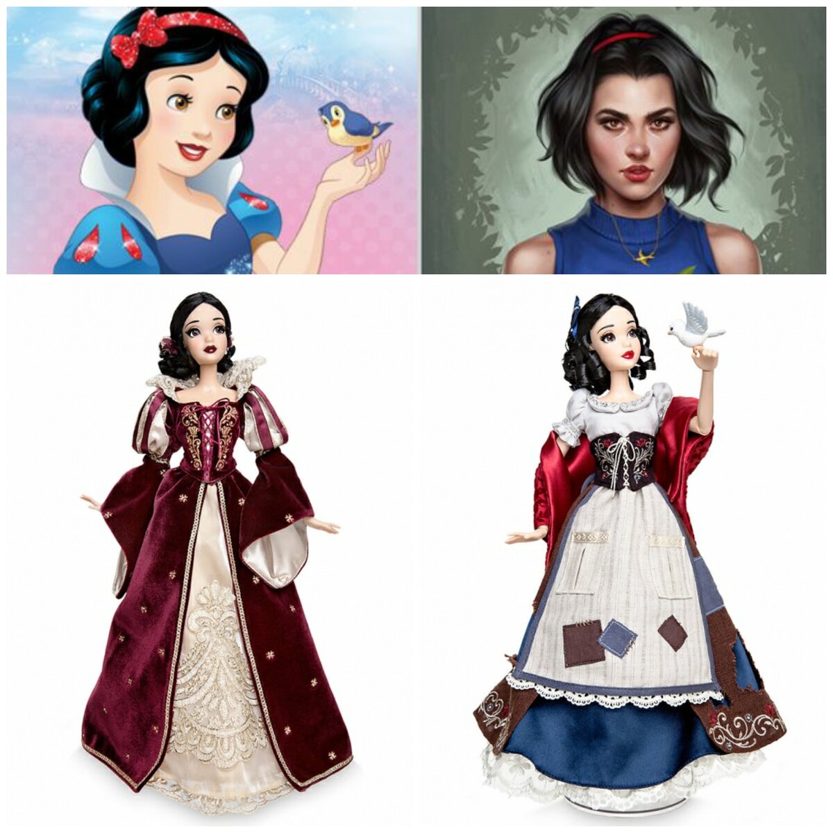 Обратите внимание на образ белоснежки у кукол внизу. Цветотип Зима в классическом варианте.