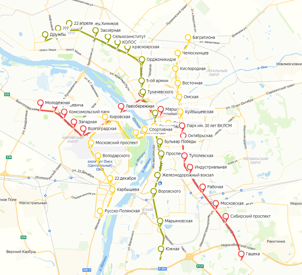 Карты Перспективных Вариантов Развития Метро В Омске От 1987-2013.