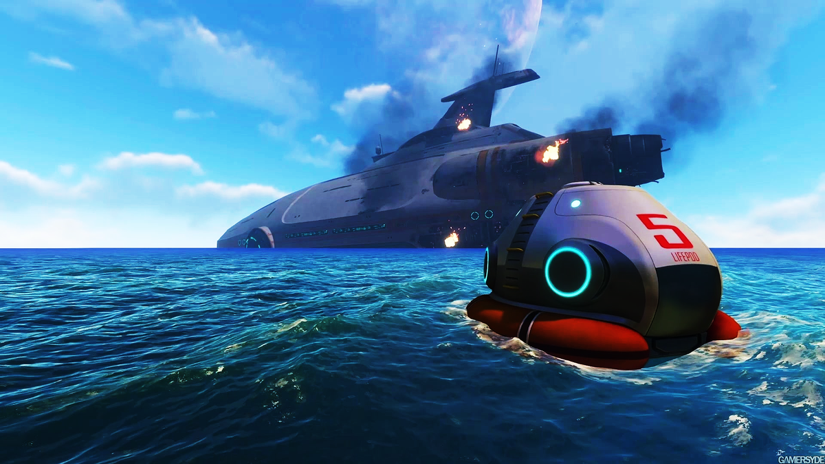 Subnautica игры на движке unity. Космический корабль Меркурий 2 сабнатика. Аврора сабнатика. Корабль Меркурий 2 сабнатика. Корма Авроры Subnautica.