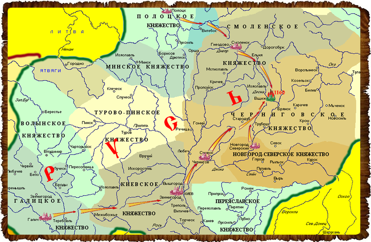 Киевское княжество карта