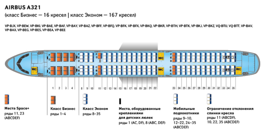 Схема мест аэробус а321 аэрофлот