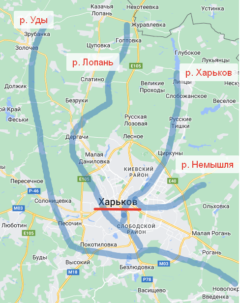 Водная система Уды, рисунок Автора