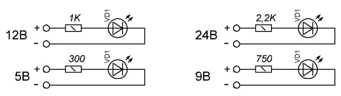 Подключение диода на 12 в. Схема включения светодиода от 5 вольт. Схема подключения светодиода к 24вольтам. Схема включения светодиода через резистор. Как подключить светодиод к 24v.