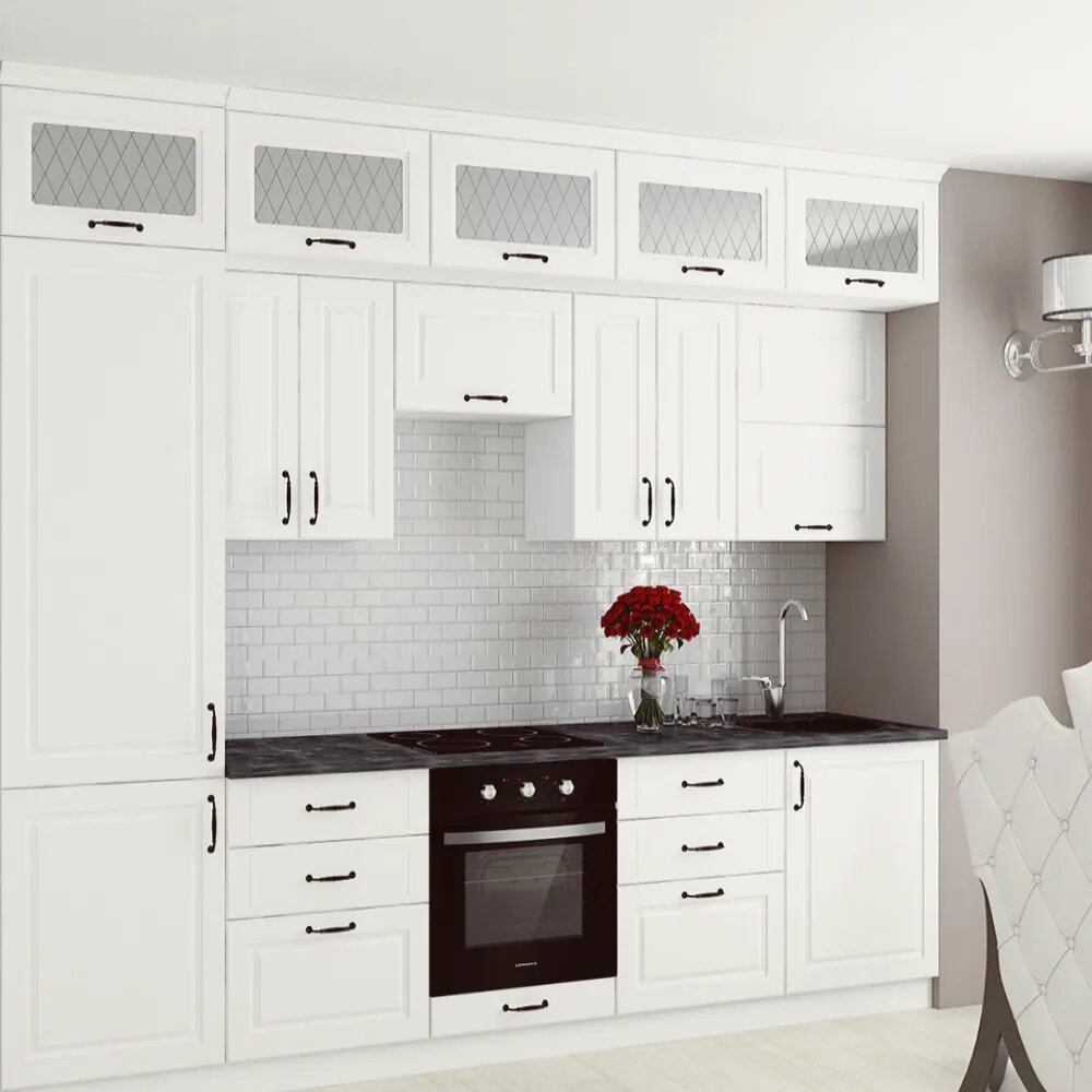 Больше всего не нравятся контрастные ручки на антресольных шкафчиках