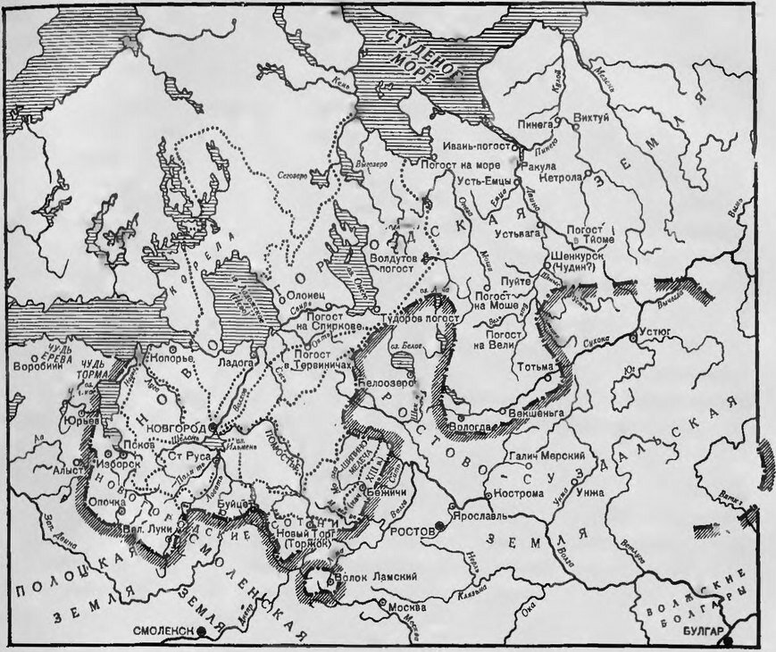 Уроки и погосты какой год. Новгородская Республика в древней Руси на карте. Карта Новгородской земли в 12 веке. Новгородская земля на карте древней Руси. Новгород на карте древней Руси.