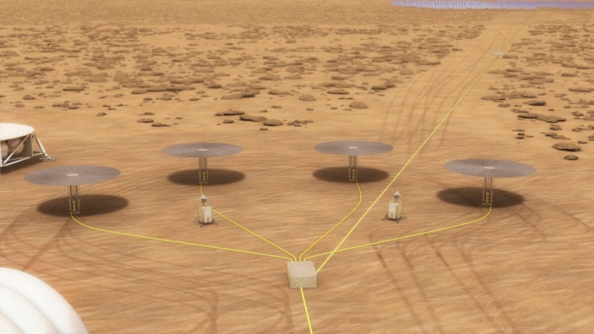 4 генератора Kilopower, объединённых в общую сеть.