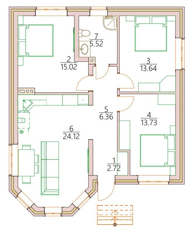 Проект дома 70 м2