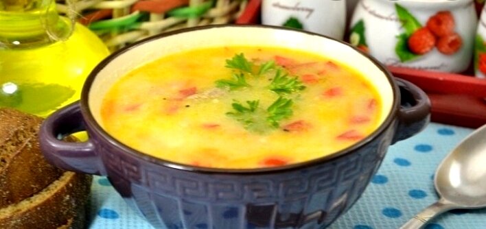 Суп с домашней крупой 