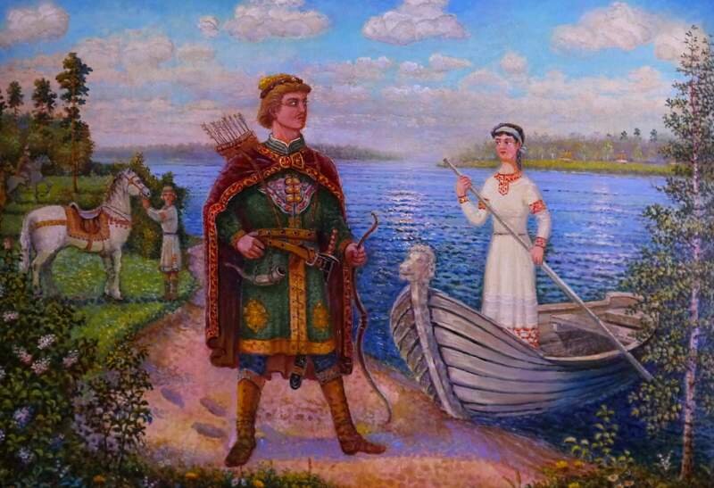 Первая встреча Игоря и Ольги. Иллюстрация