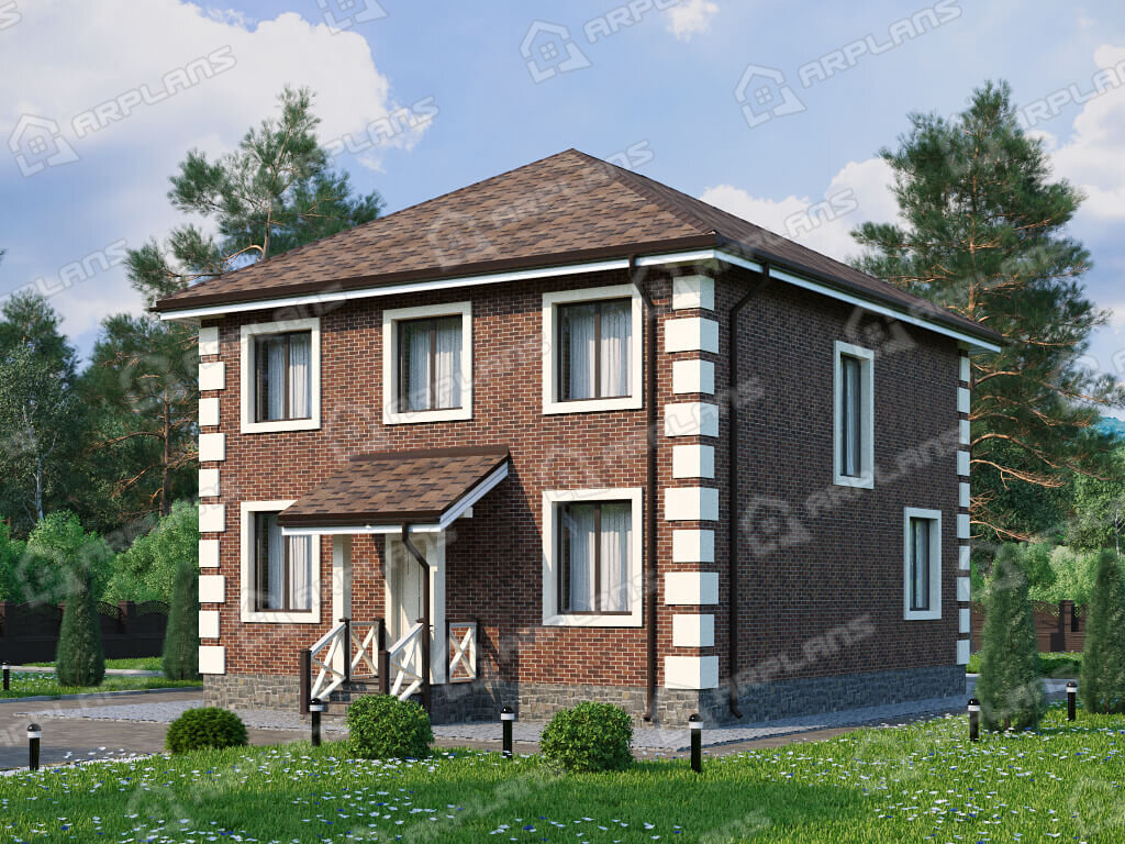 Фото 2 двухэтажного дома из газобетона с 3 спальнями и газовой котельной.130 кв м. Источник arplans.ru Проект К-319
