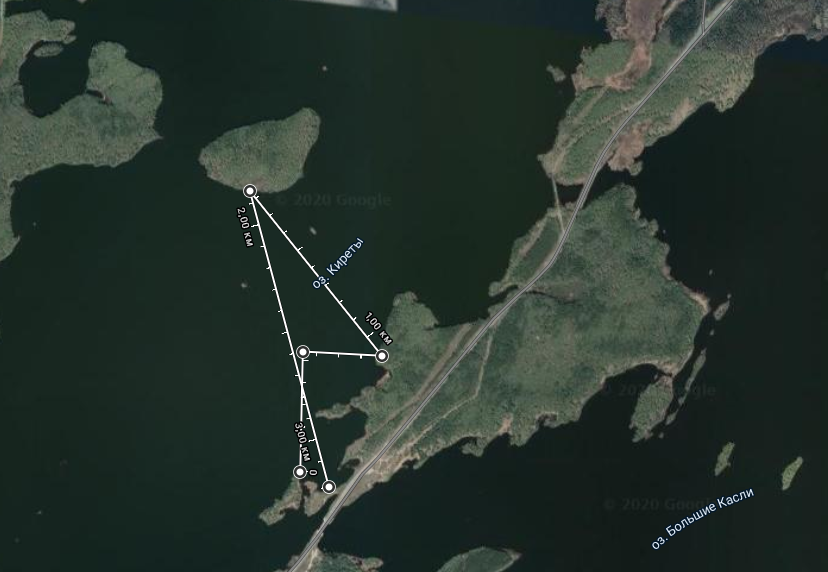 наш водный маршрут в день испытания лодки