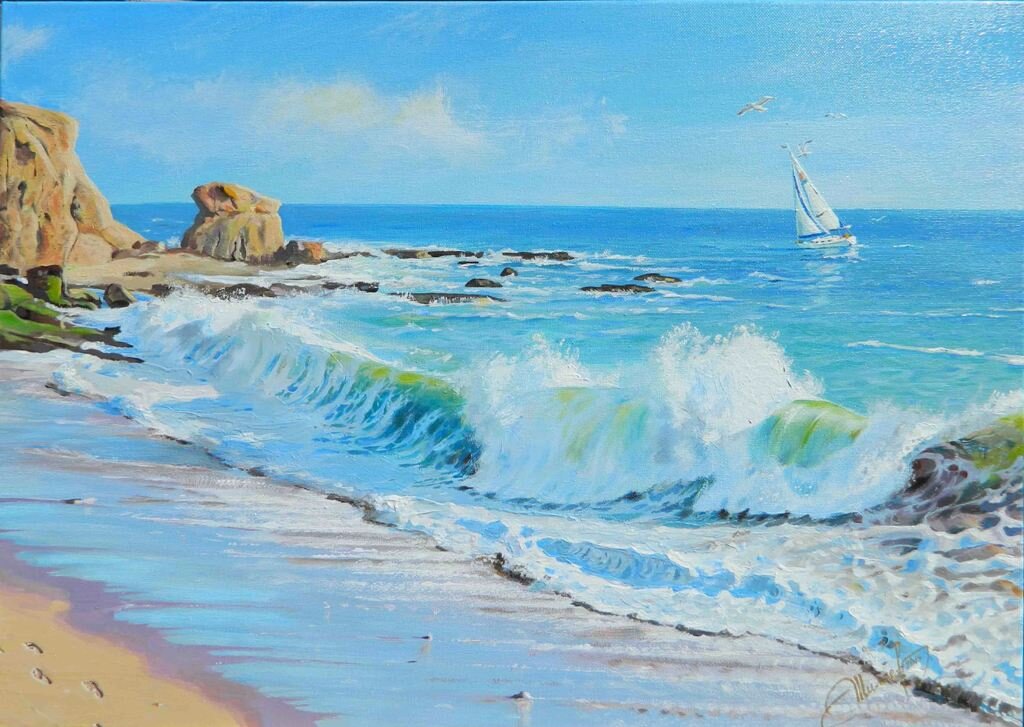 Море ри. Море ри. Море ри. Arthur saron sarnoff пейзажи. Нарисовать море.