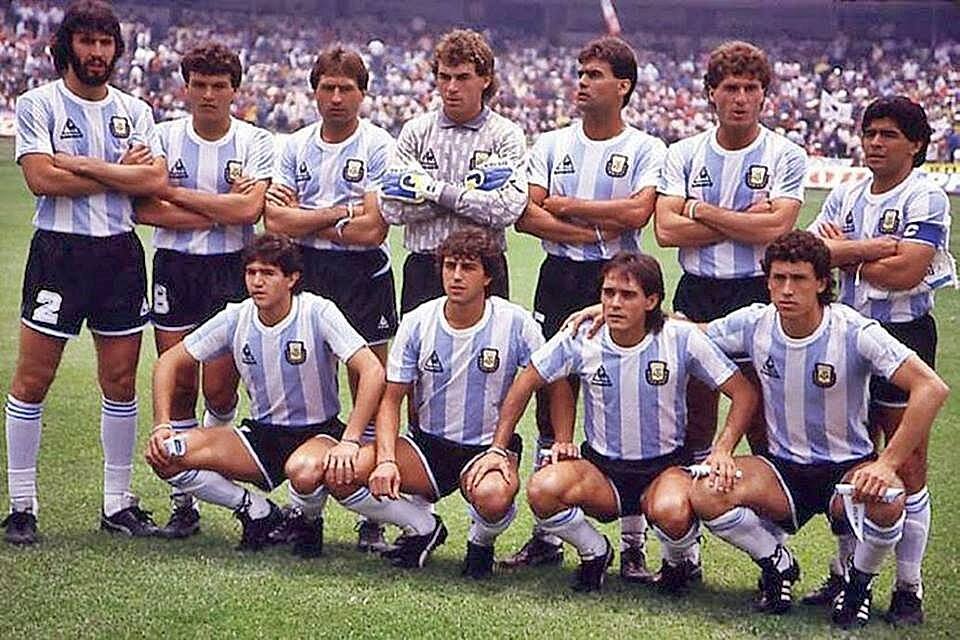 Сборная Аргентины перед стартовым матчем Чемпионата Мира-86, против Южной Кореи