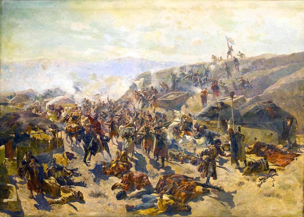 Штурм Геок-Тепе в 1881 году (Франц Алексеевич Рубо, 1898 г.) (фото из интернета; здесь как иллюстрация)