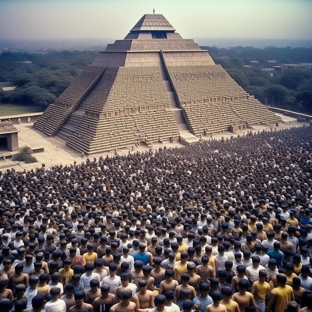 У подножья пирамиды (Изображение создано в нейросети "Кандинский" для канала "Короткая жизнь в Дзене")