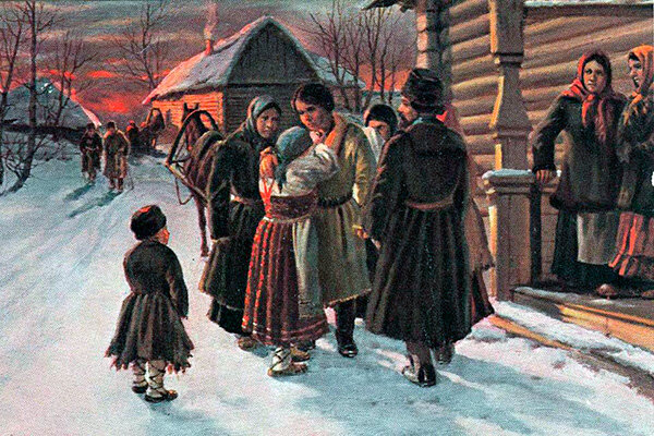 "Прощание рекрута с родителями". Художник И.М. Львов