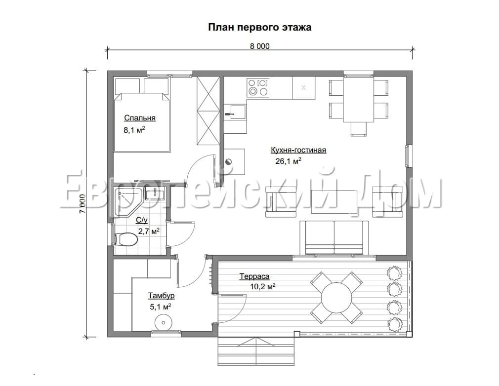 Планировка с мебелью. Источник фото: dom-bt.com