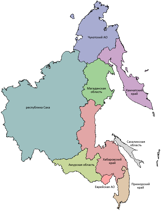 Карта областей дальний восток