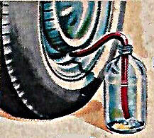 Все гениальное просто. Помните как в детстве опускали в таз с водой велосипедную камеру ?  Принцип тот же. Есть пузырьки - ниппель надо менять, Есть монстры, которые могут делать это даже без разбортовки колеса :) 