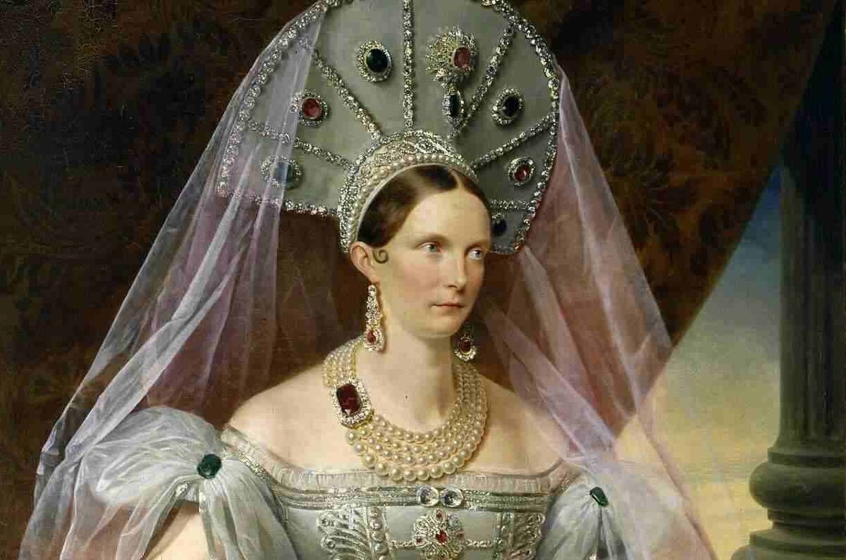 Портрет Александры Федоровны, супруги Николая I. Художник Франц Крюгер. Фоторепродукция из открытых источников.