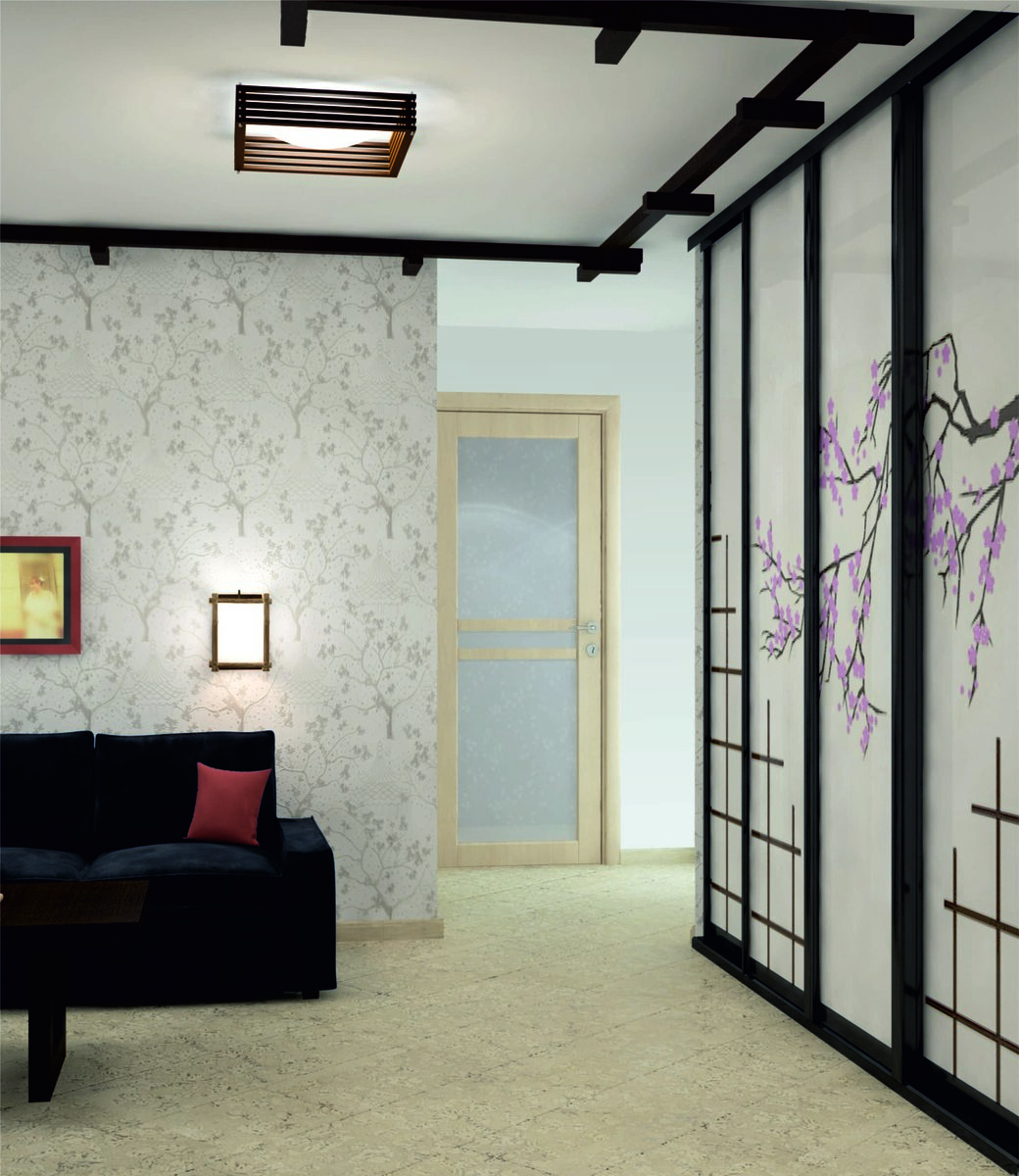 интьерьер в японском стиле. Фото из портфолио дизайн-бюро "Линия стиля"