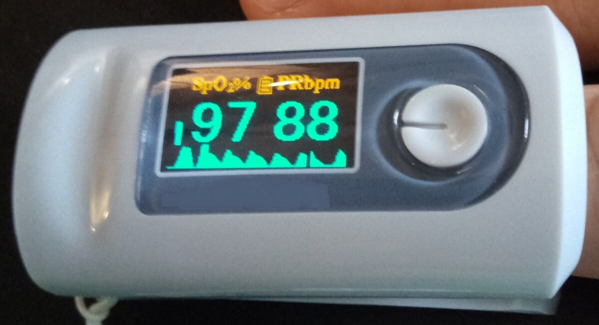 Пульсоксиметр во время измерений