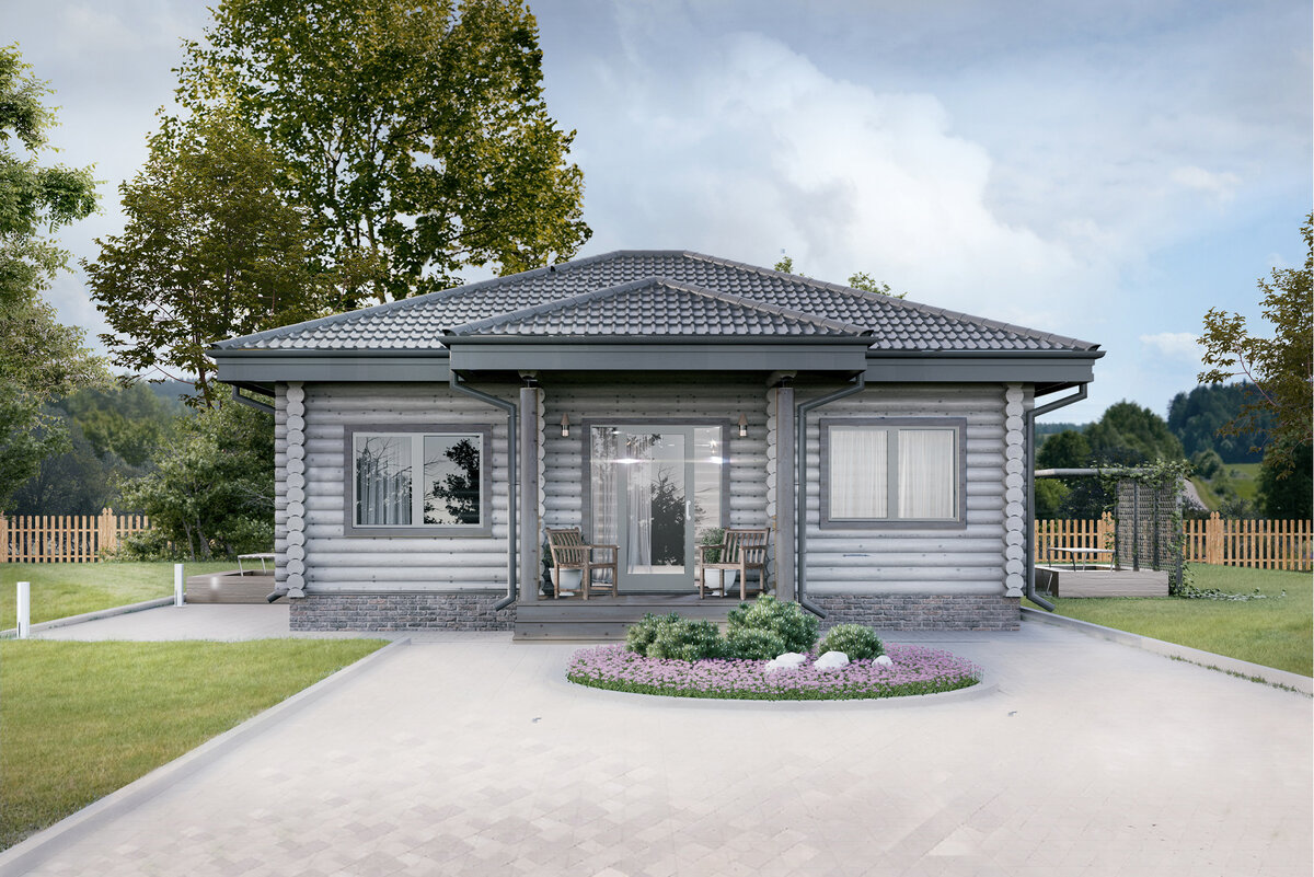 Проект дома из бревна S-198 от "Экохоум"