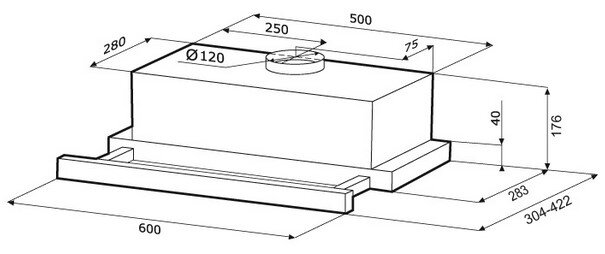 Схема встраивания вытяжки KRONA Kamilla 6002DN