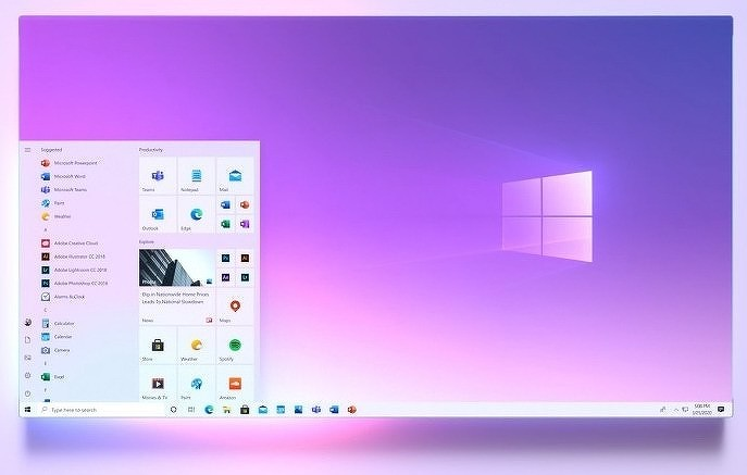 Вариант интерфейса Windows 10X