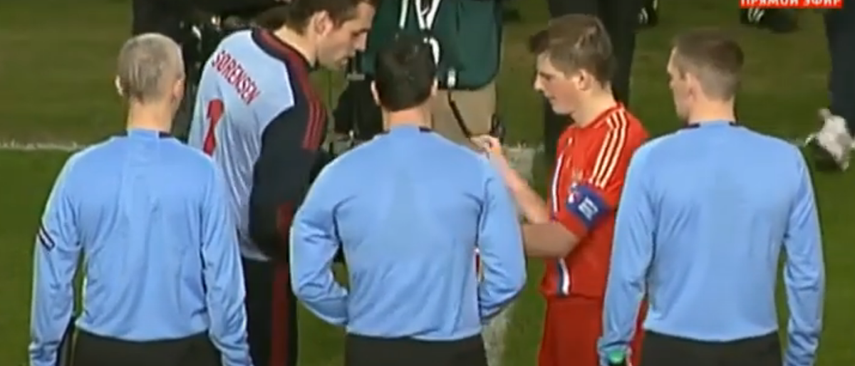 Кадр матча Дания - Россия (0:2, 29.02.2012)